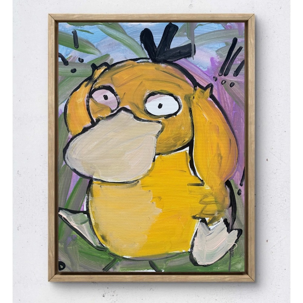 OMAN Psyduck Pokemon Original Acrylic Painting 16x20 Canvas Pop Art